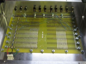 Front panel and power wiring inside chassis