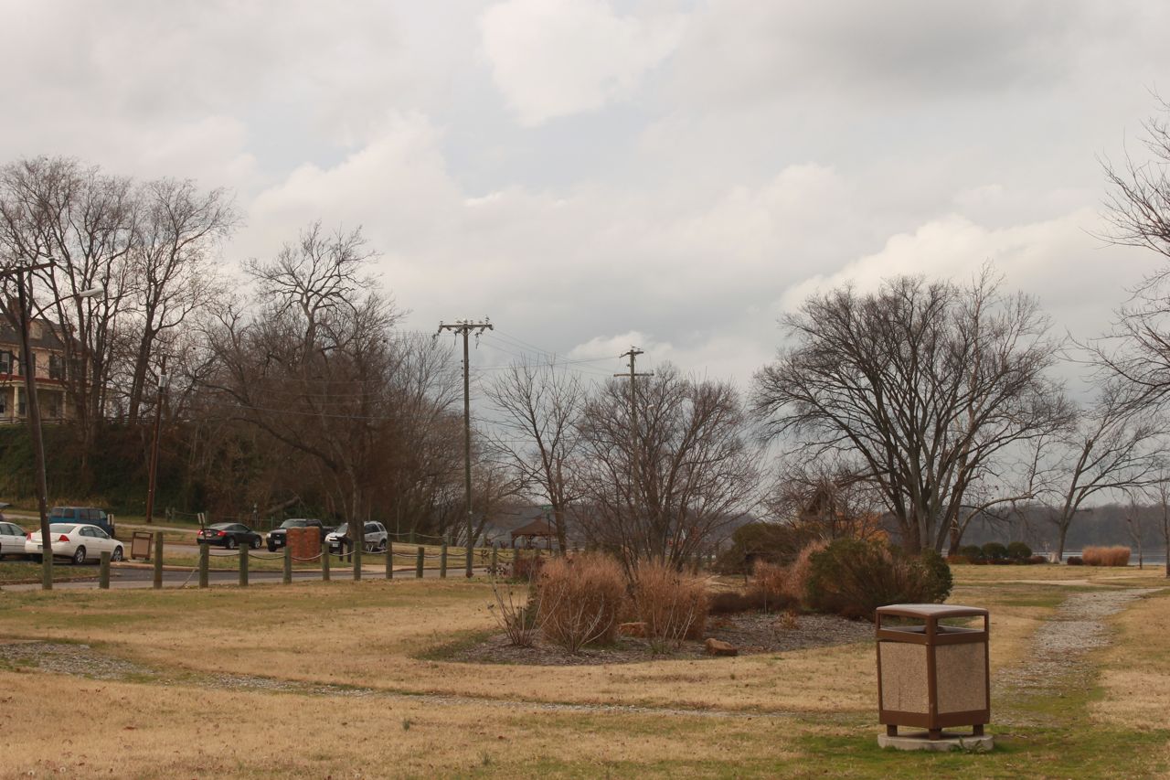 looking up the James
      River Shoreline