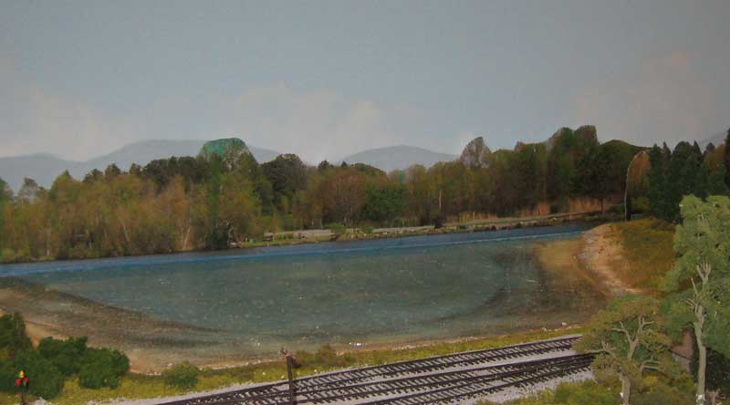 lake on backdrop